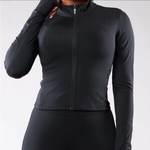 Buff Bunny Collection Black Cropped Zip Up Size XXL